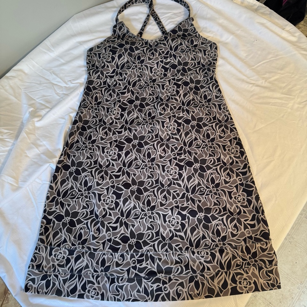 MERRELL Women's Athletic Halter Dress Black/Tan Floral Size Medium